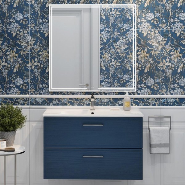 Мебель для ванной комнаты KERAMA MARAZZI Piano Classic 85 подвесная, ясень синий матовый