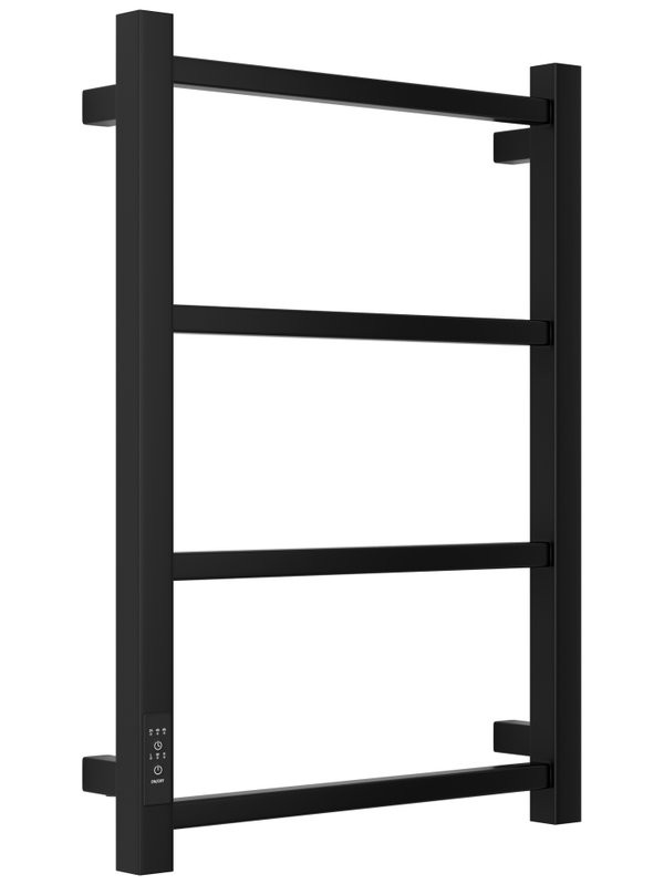 Полотенцесушитель электрический Стилье Формат 26 31527-6040 60x45 см, подключение слева, скрытое подключение слева, матовый черный, лесенка