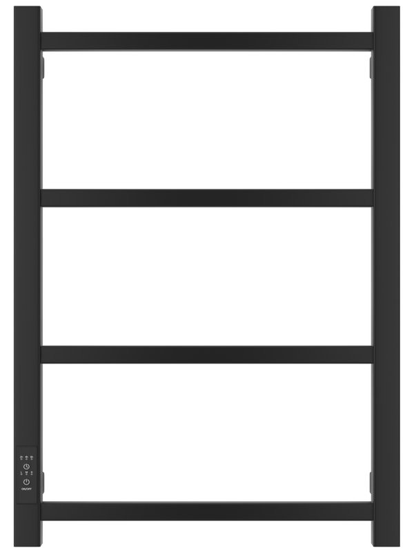 Полотенцесушитель электрический Стилье Формат 26 31527-6040 60x45 см, подключение слева, скрытое подключение слева, матовый черный, лесенка