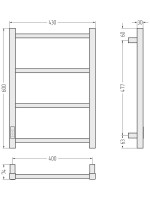 Полотенцесушитель электрический Стилье Формат 26 31527-6040 60x45 см, подключение слева, скрытое подключение слева, матовый черный, лесенка