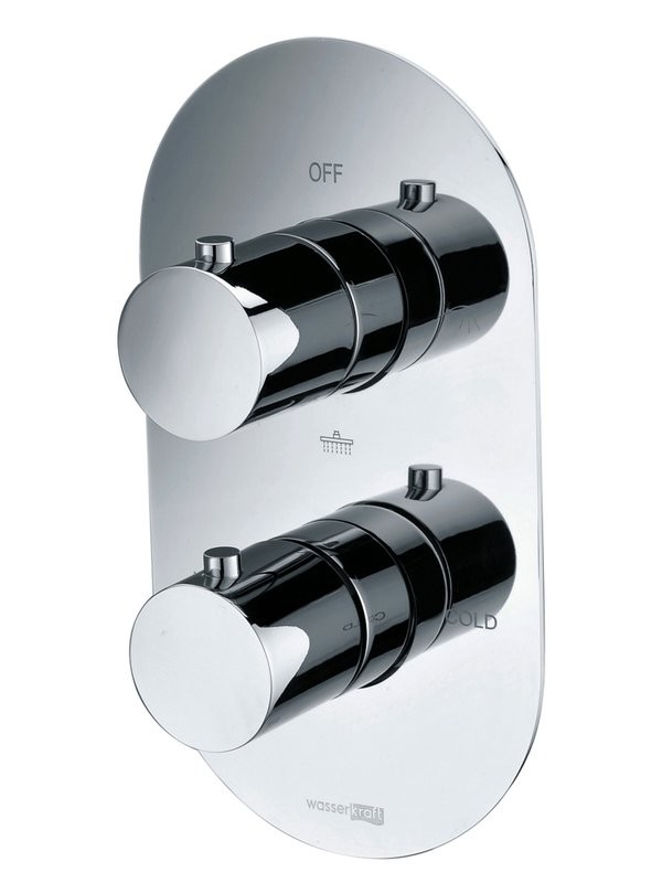 Термостатический смеситель встраиваемый Wasserkraft Berkel 4844 Thermo С ВНУТРЕННЕЙ ЧАСТЬЮ, для ванны с душем