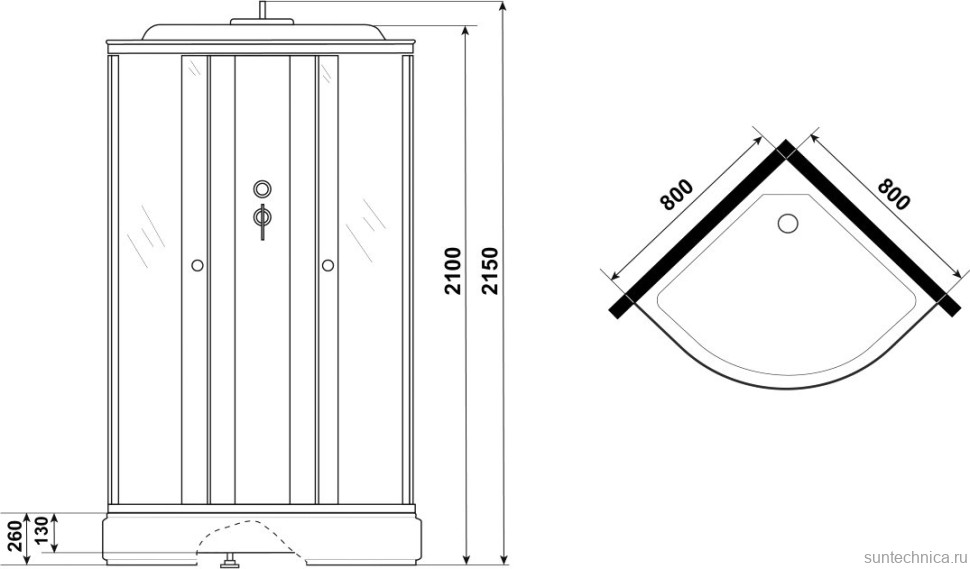Душевая кабина Niagara Promo P80/26/MT 80x80 см