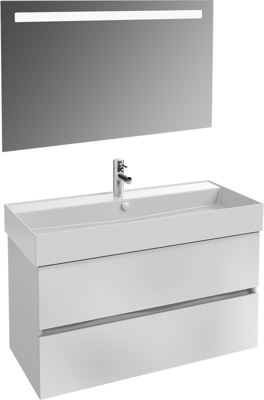 Мебель для ванной комнаты Jacob Delafon Tolbiac 100 белый лак, раковина EXBJ112-00