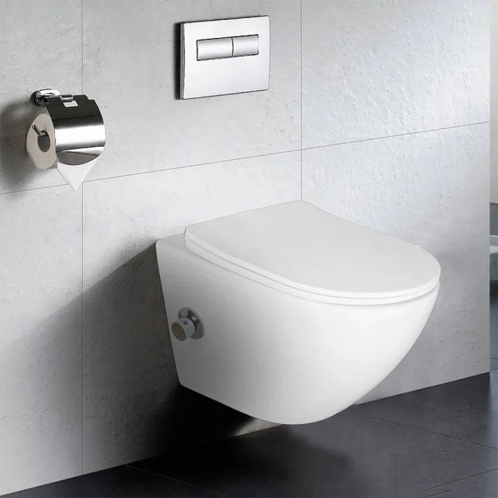 Унитаз подвесной AZARIO Allegro AZ-3105B с функцией биде, глянцевый белый