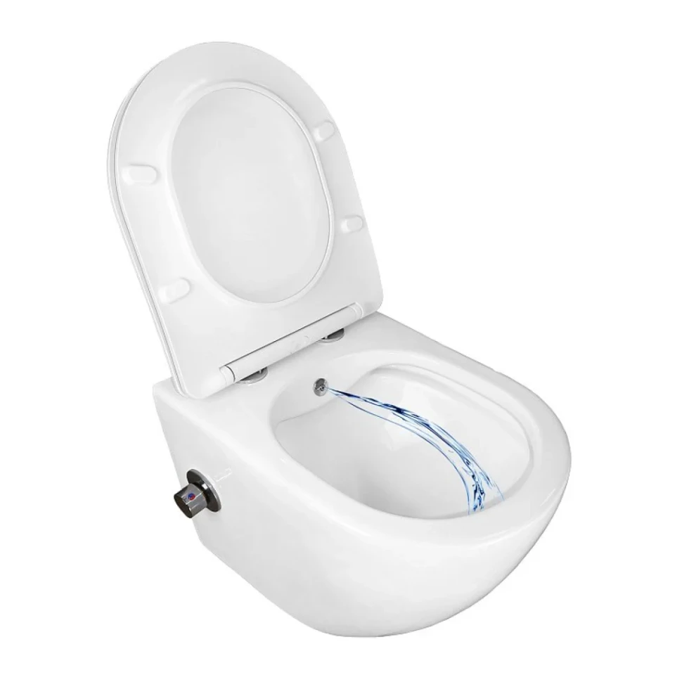 Унитаз подвесной AZARIO Allegro AZ-3105B с функцией биде, глянцевый белый