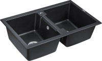 Мойка кухонная Paulmark Tandem 80/2PM238150-BLM черный металлик