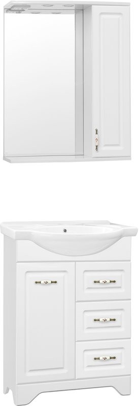 Мебель для ванной комнаты Style Line Олеандр-2 65 Люкс 3 ящика, белая