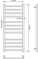 Полотенцесушитель водяной Comfysan Pioli-K W-10 100х40 хром