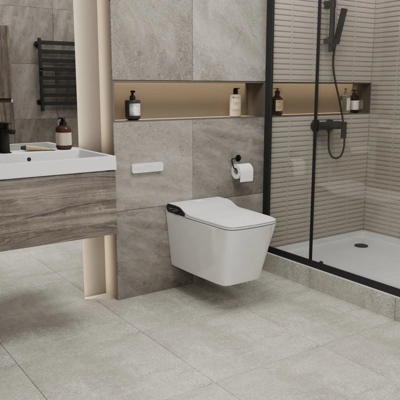 Умный унитаз подвесной Grossman Смарт GR-5701 глянцевый белый