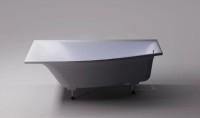 Ванна из искусственного камня Астра-Форм Скат 01010082 170x75 см, угловая, левая, встраиваемая, матовая белая, асимметричная матовый белый