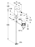 Смеситель для биде Kludi Renon 42216N575 брашированный никель PVD Смеситель для биде Kludi Renon 42216N575 брашированный никель PVD