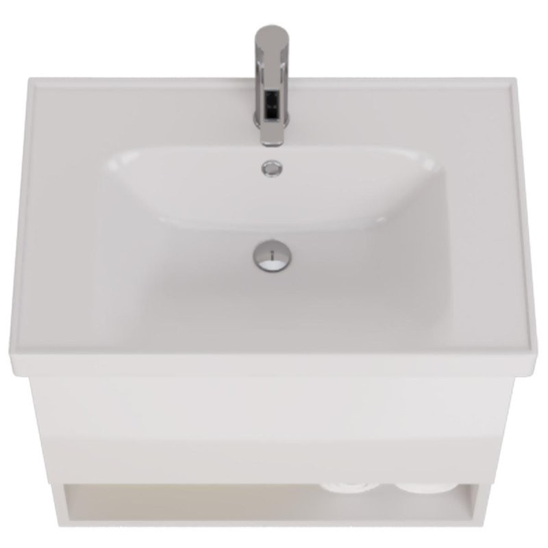 Тумба с раковиной Dreja Perfecto 70 подвесная, белый глянец