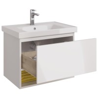 Тумба с раковиной Dreja Perfecto 70 подвесная, белый глянец