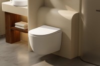 Унитаз подвесной Abber Bequem AC1100TMW безободковый, с микролифтом, матовый белый