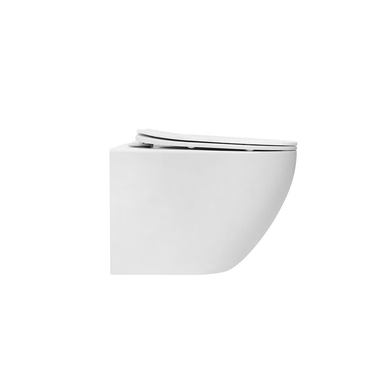 Унитаз подвесной Abber Bequem AC1100TMW безободковый, с микролифтом, матовый белый