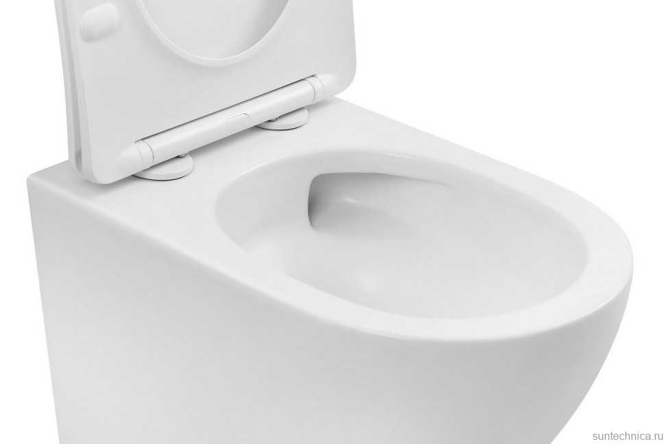 Унитаз подвесной Abber Bequem AC1100TMW безободковый, с микролифтом, матовый белый
