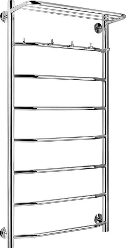 Полотенцесушитель водяной Secado Агата 1 KСП 105x55 см, глянцевый хром, лесенка, с полкой