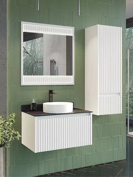 Шкаф-пенал для ванной Comforty Марсель 40 матовый белый