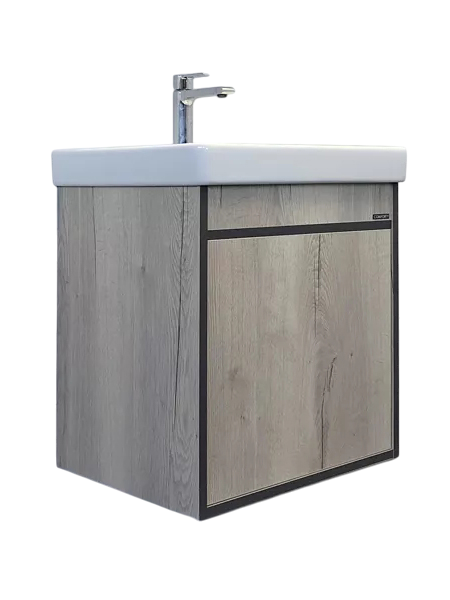 Тумба с раковиной Comforty Вена 55 подвесная, дымчатый дуб