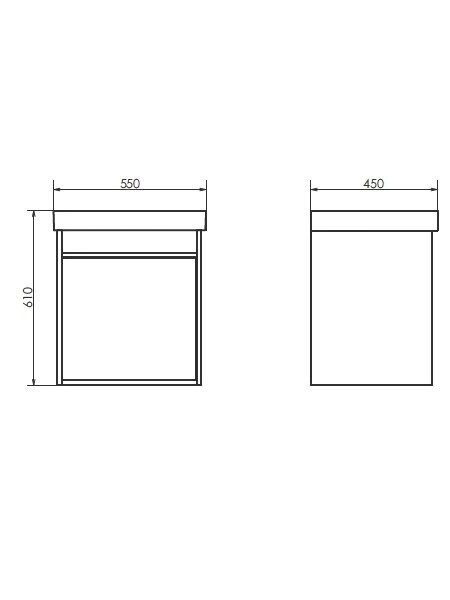 Тумба с раковиной Comforty Вена 55 подвесная, дымчатый дуб