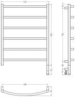 Полотенцесушитель электрический Сунержа Галант 3.1 00-6001-8060 90x65 см, подключение справа, без покрытия, лесенка