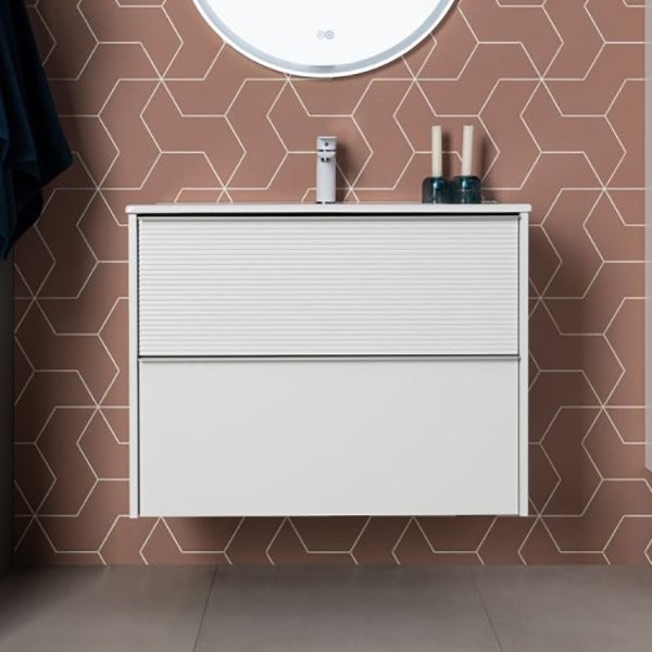 Тумба с раковиной Aquanet Вита 80 подвесная, белая матовая