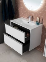 Тумба с раковиной Aquanet Вита 80 подвесная, белая матовая