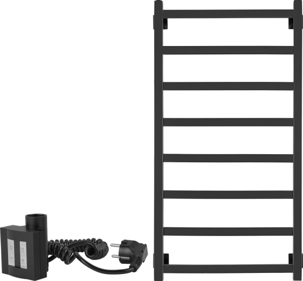 Полотенцесушитель электрический Secado Корато 1 , 105x55 см, подключение слева, матовый черный, лесенка