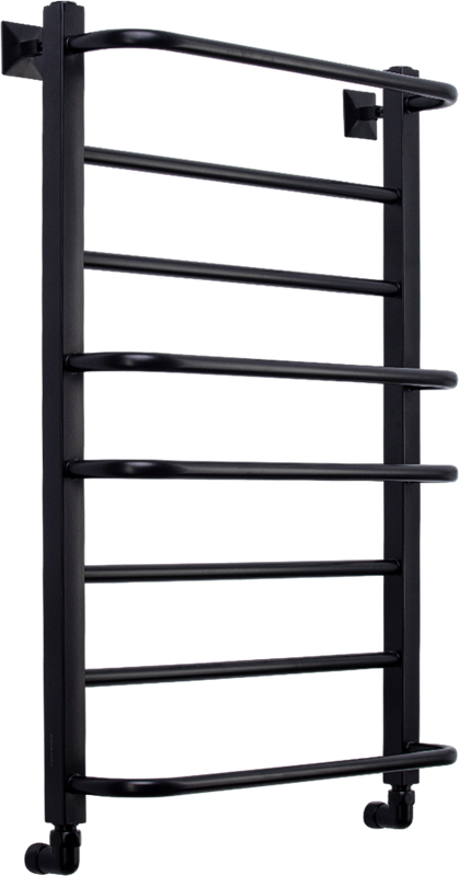 Полотенцесушитель водяной Comfysan Puro-K W-8 80х50 80x55 см, черный матовый, лесенка