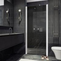 Душевая дверь в нишу Maybahglass MGD-443-1 99 см, профиль матовый белый, стекло графит