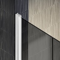Душевая дверь в нишу Maybahglass MGD-443-1 99 см, профиль матовый белый, стекло графит