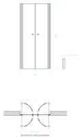 Душевая дверь в нишу Maybahglass MGD-443-1 99 см, профиль матовый белый, стекло графит