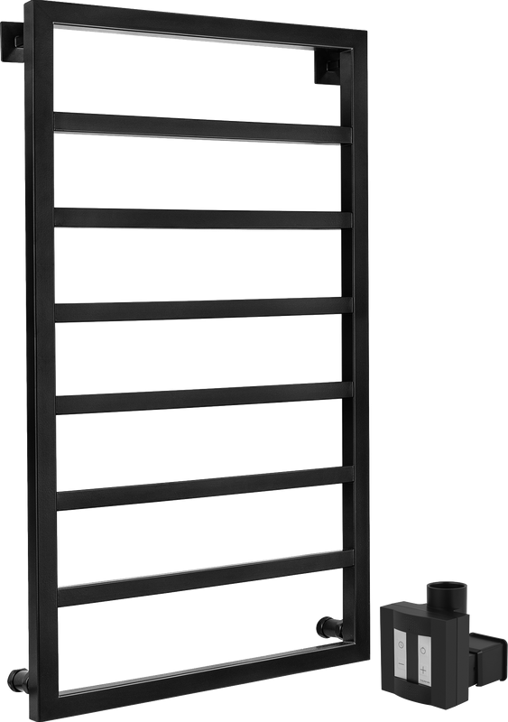 Полотенцесушитель электрический Secado Парма 4603777467838 105x55 см, скрытое подключение справа, матовый черный, лесенка