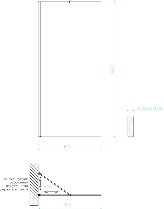 Душевая перегородка Maybahglass MGD-688-3ш 119 см, профиль золото, стекло сатин