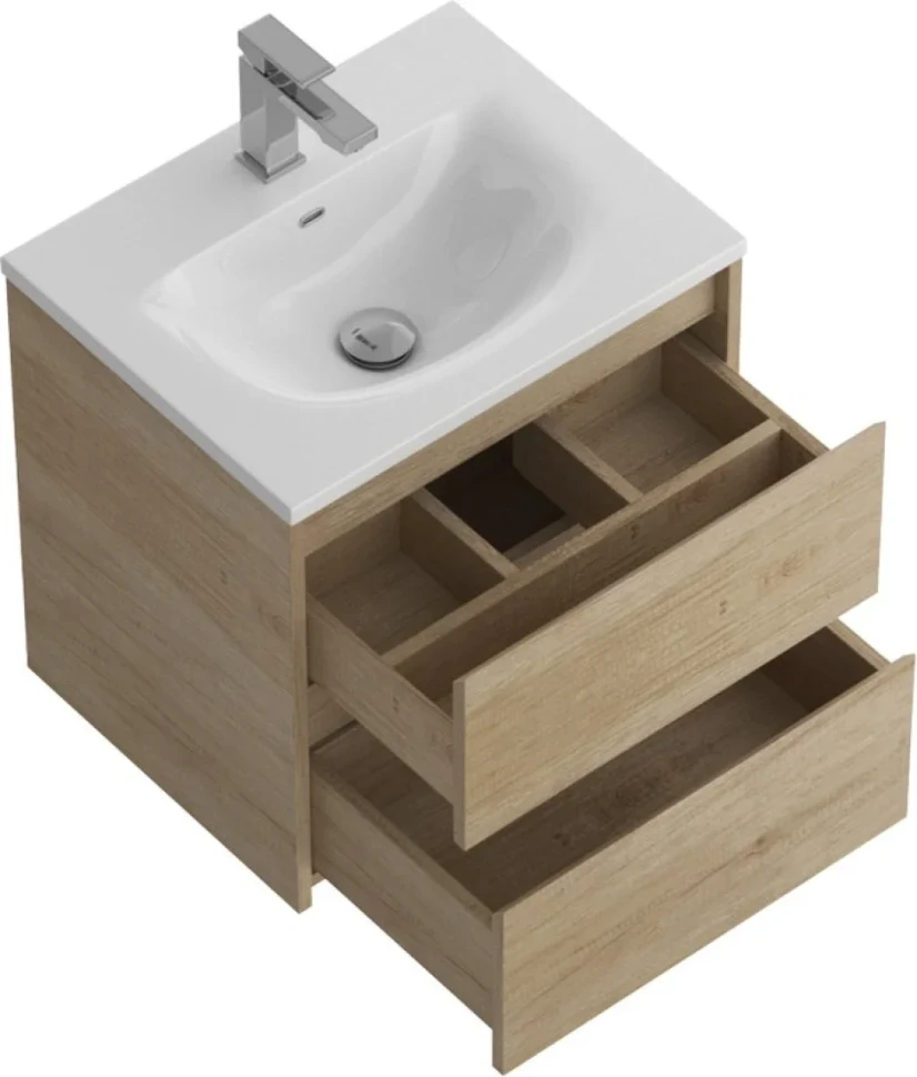 Тумба с раковиной BelBagno Kraft 39 50 rovere nebrasca nature, раковина BB-8099-3-50