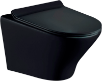 Комплект Унитаз подвесной Esbano Aster ESUPASTEBM матовый черный + Инсталляция Fram + Кнопка ESINMTP21ST