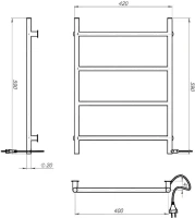 Полотенцесушитель электрический EWRIKA Гера 40x60, белый