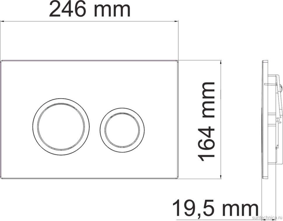 Система инсталляции для унитазов Wasserkraft Glan 66TLT.010.ME.WH.PB01 с кнопкой смыва черной