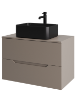 Мебель для ванной комнаты Orange Line 80 подвесная, 2 ящика, матовый латте с раковиной B02-460MB