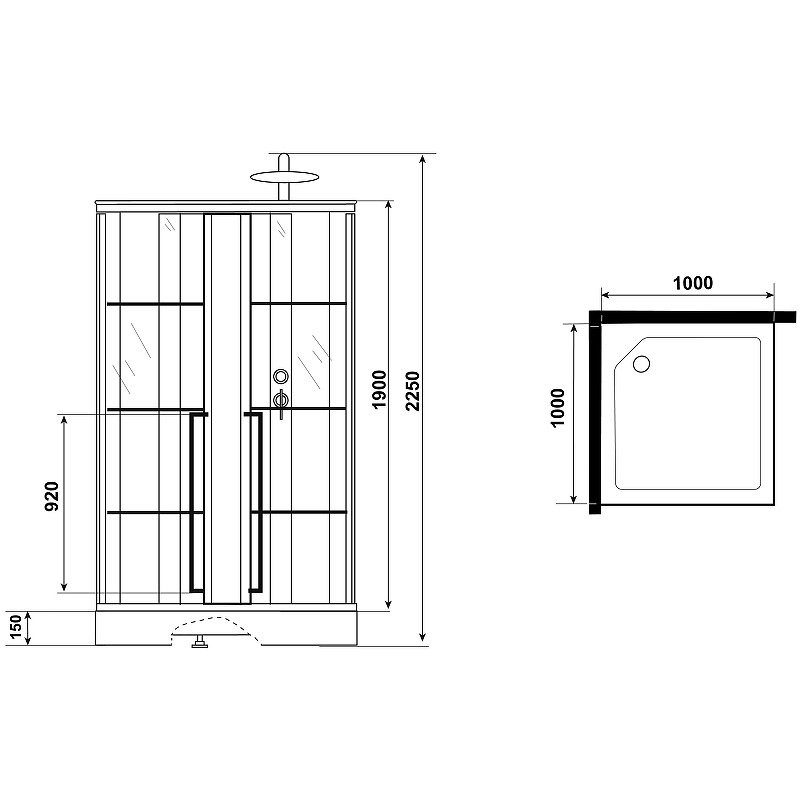 Душевая кабина Niagara Standart ST100/15QR/KL/BKT 100x100, R
