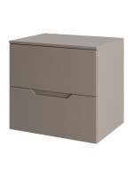 Тумба с раковиной Orange Line 60 подвесная, 2 ящика, матовый латте с раковиной B02-460W