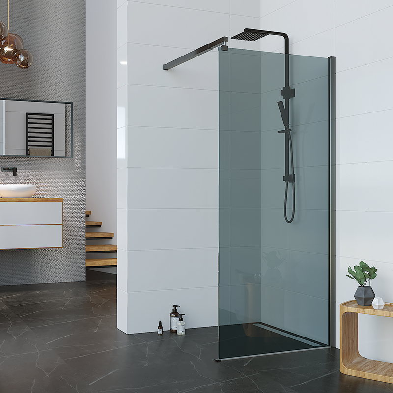 Душевая перегородка Alex Baitler AB29120B4 120 см, профиль черный, стекло тонированное