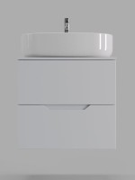 Мебель для ванной комнаты Orange Line 60 подвесная, 2 ящика, матовая белая с раковиной B04-600W