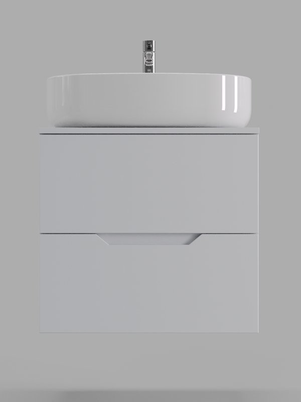 Мебель для ванной комнаты Orange Line 60 подвесная, 2 ящика, матовая белая с раковиной B04-600W