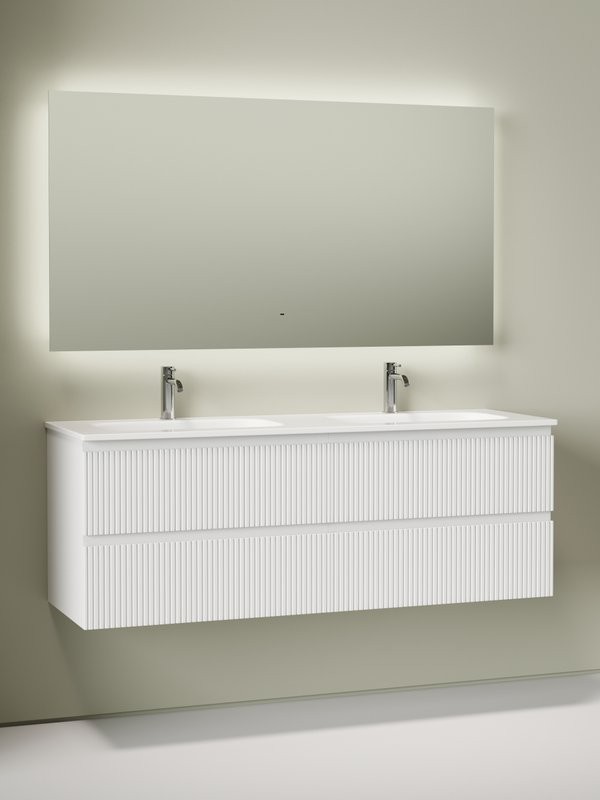 Комплект Тумба для комплекта Sancos Snob T 70, bianco 2 шт + Мебельная раковина Ceramicanova Grace CN7022 + Донный клапан для раковины Ceramicanova CN2000 2 шт+ Смеситель Sancos Etna, хром, SC9001CH 2 шт + Зеркало для ванной комнаты Sancos Square 1400х800