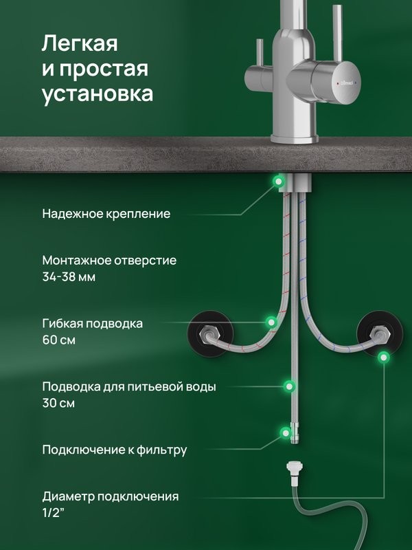 Смеситель для кухни Domaci Ливорно D8649BR брашированный