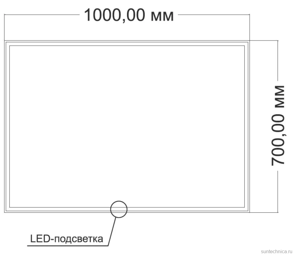 Зеркало Vincea VLM-3VN1007-2 100x70, с подсветкой и антизапотевателем